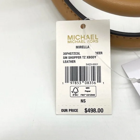 Michael Kors Small Mirella Pebbled Leather Top Zip Crossbody Bag - Picture 9 of 9